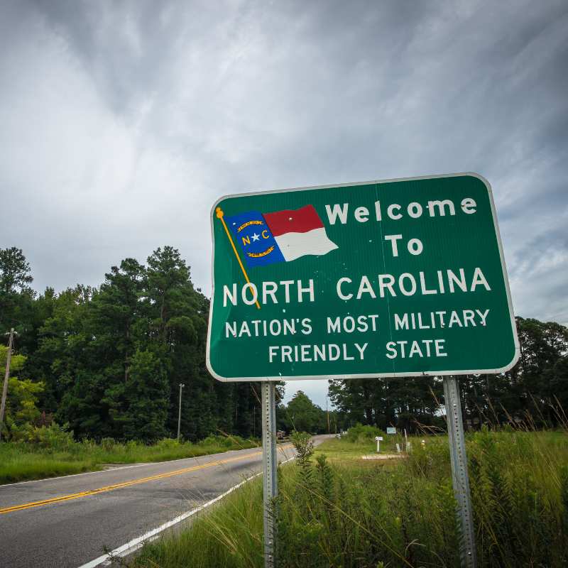 Welcome sign of North Carolina